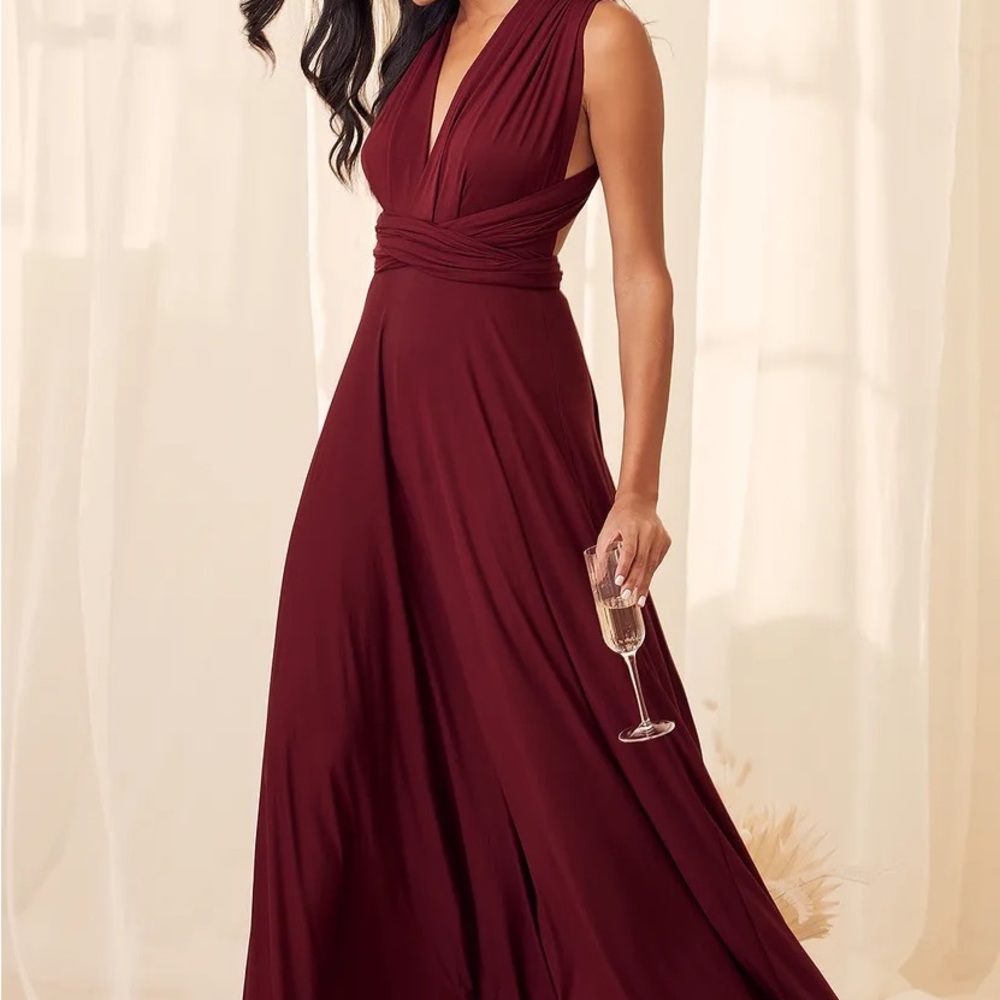 Tricks of the Trade Burgundy Maxi Dress